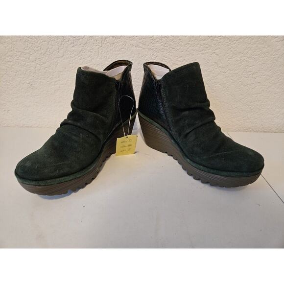 New! Fly London Yamy YAMY266FLY Womens Green Suede Ankle & Booties Boots 36 $110 - Picture 3 of 15